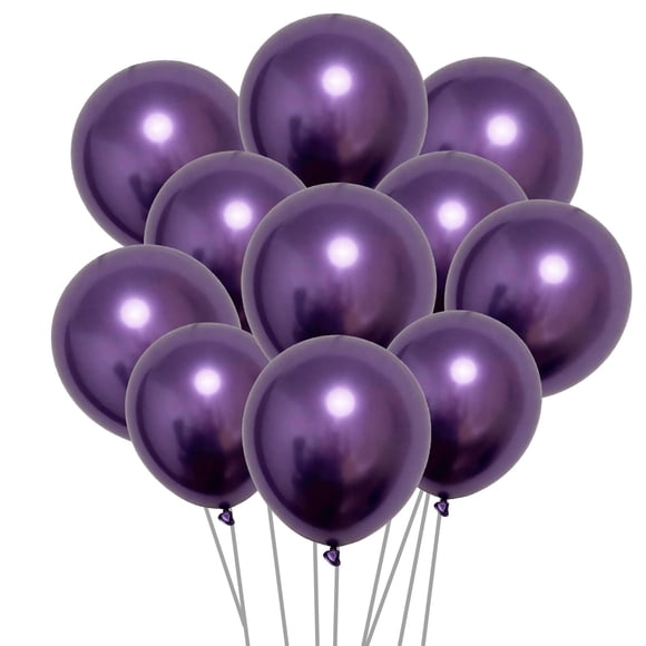 Globos Ztikug, 50 unidades, látex, 25 cm, color morado metalizado, cumpleaños