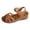 Brown, variant on Walking Sandals for Women Trendy Crooss Strappy Open Toe Wedges Comfy Arch Support Orthopedic Shoes Ankle Strap Summer Heels Brown Size 7.5