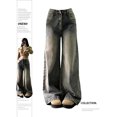 thumbnail image 5 of Vaqueros azules holgados para mujer, pantalones vaqueros Vintage coreanos Y2k, pantalones vaqueros de cintura alta estéticos Harajuku de los años 90, ropa de basura de los años 2000, 5 of 5