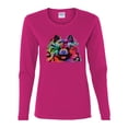 thumbnail image 2 of Colorful Rainbow Pomeranian Dog Animal Lover Womens Graphic Long Sleeve T-Shirt, Fuschia, X-Large, 2 of 3