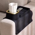 thumbnail image 3 of Biutsiun Silicone Cup Holder Tray for Arm Chair Couch Caddy Sofa Recliner - Anti-Slip Armrest Remote Control and Cellphone Organizer Holder，Black, 3 of 5