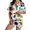 White, variant on Pajamas for Women Set New York City Landmark Cartoon All Over Print Graphic Printed Button Down Notch Collar Short Sleeve Shirts and Shorts Summer Loungewear Size S-XXL