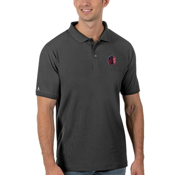 Men's Antigua Charcoal St. Louis City SC Legacy Pique Polo