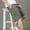 Army Green, variant on WIZUTIZ Men's Plaid Cotton Casual Shorts Zipper Pockets Elastic Waist Fifth Pants Summer Loose Fit Breathable Comfortable Shorts