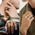 thumbnail image 3 of ORUYROP Viking Celtic/Nautical Compass/Thor's Hammer Ring, Can Engrave, Size#07-#14 Norse Rune Spirit Rings, Stainless Steel/Black-Send Gift Box, 3 of 7