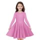 thumbnail image 1 of Odeerbi Niñas Manga Larga A-Vestido de Manga Larga Para Niñas Vestido Acampanado de Primavera Vestido Elástico de Colores Sólidos Vestido de Patinadora Twirly Vestido de Recital Escolar, 1 of 9