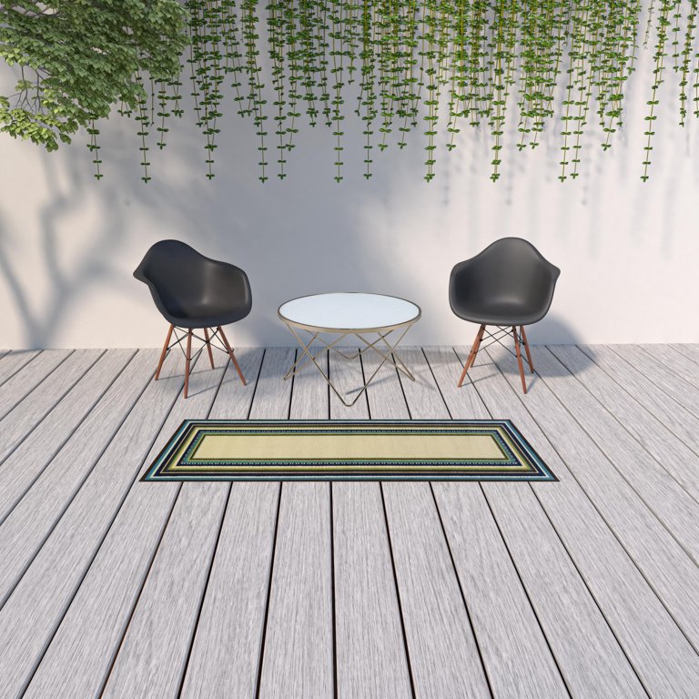 2' x 3' Ivory and Blue Striped Indoor Outdoor Area Rug 2' x 3' Ivory and Blue Striped Indoor Outdoor Area Rug
