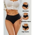 thumbnail image 2 of CuteByte Seamless Underwear for Women Silky Stretch No Show Bikini Briefs High Waisted Cheeky Scalloped Edge Breathable Ladies Panties 5 Pack S-XXL, 2 of 6