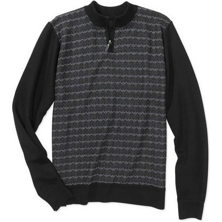 Big Men's Jacquard Mock Neck Sweater, 2XL