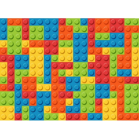 Motorcycle Cake Top - 1/4 Sheet Lego Base Colors Building Block Edible Frosting Cake Topper*