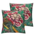 thumbnail image 2 of Acheng Chinoiserie Red Peony Floral Throw Pillow Cover Set of 2 Asian Oriental Rectangular Throw Pillow Cover Decorative Pillow Home Exotique Cushion Cover for Bed Car Chair White, 2 of 6