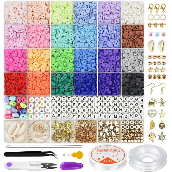 DISEN DISEN Clay Beads Bracelet Making Kit, 24 Clay Bead Types for Friendship Bracelet Making