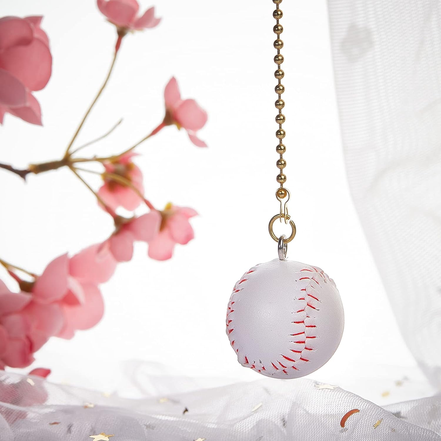 2-Pack Soccer Ball Ceiling Fan Pull Chains - 14.17" Alloy Extenders With Connector