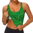 thumbnail image 4 of Fotbe St Patrick's Day5 Pattern Womens' Sports Bra Longline Wirefree Padded with Medium Support Sports Moisture-Wicking Workou Vest,Tank Top-, 4 of 9