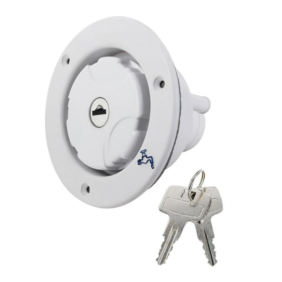 GROWTH TANK RV Round Plastic Fresh Water Fill Inlet Trailer White