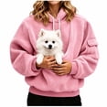 thumbnail image 3 of Jsaierl Pet Carrier Hoodie for Women with Pouch Fleece Warm Dog Cat Going Out Pullover Sweatshirts, 3 of 10