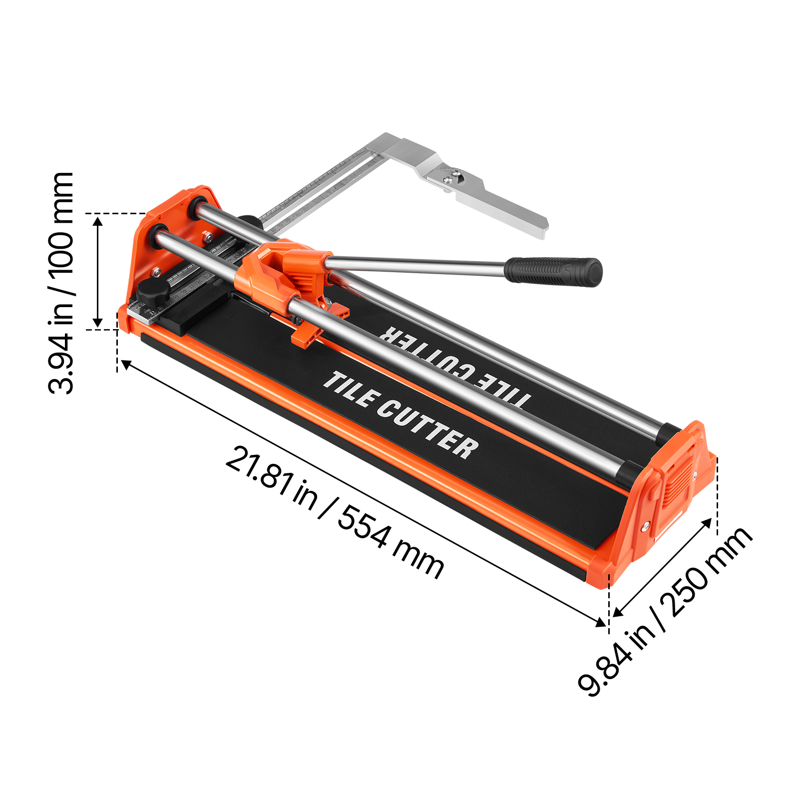 VEVOR 17-Inch Manual Tile Cutter for Wall & Polished Tiles,Double Rails for Precise Cutting, Tungsten Carbide Wheel,Non-Slip Handle,Anti-Displacement Pressure Rod,Precise Cuts for Pros & Beginners