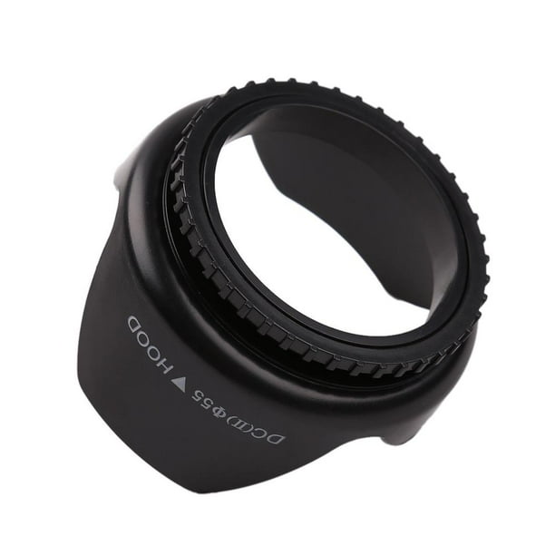 Parasol de lente de cámara con forma de flor profesional montaje de tornillo para cañón (55mm)