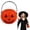 F, variant on Small Purple Devil Pumpkin Bucket – Halloween Plastic Candy Pail with Devilish Details
