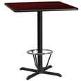 thumbnail image 2 of Emma + Oliver 36" Square Mahogany Laminate Bar Table Top-30"x30" Base/Foot Ring, 2 of 3