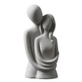 thumbnail image 1 of Figura decorativa de pareja abrazada, estatua de amor apasionado, cerámica romántica Gris, 1 of 9