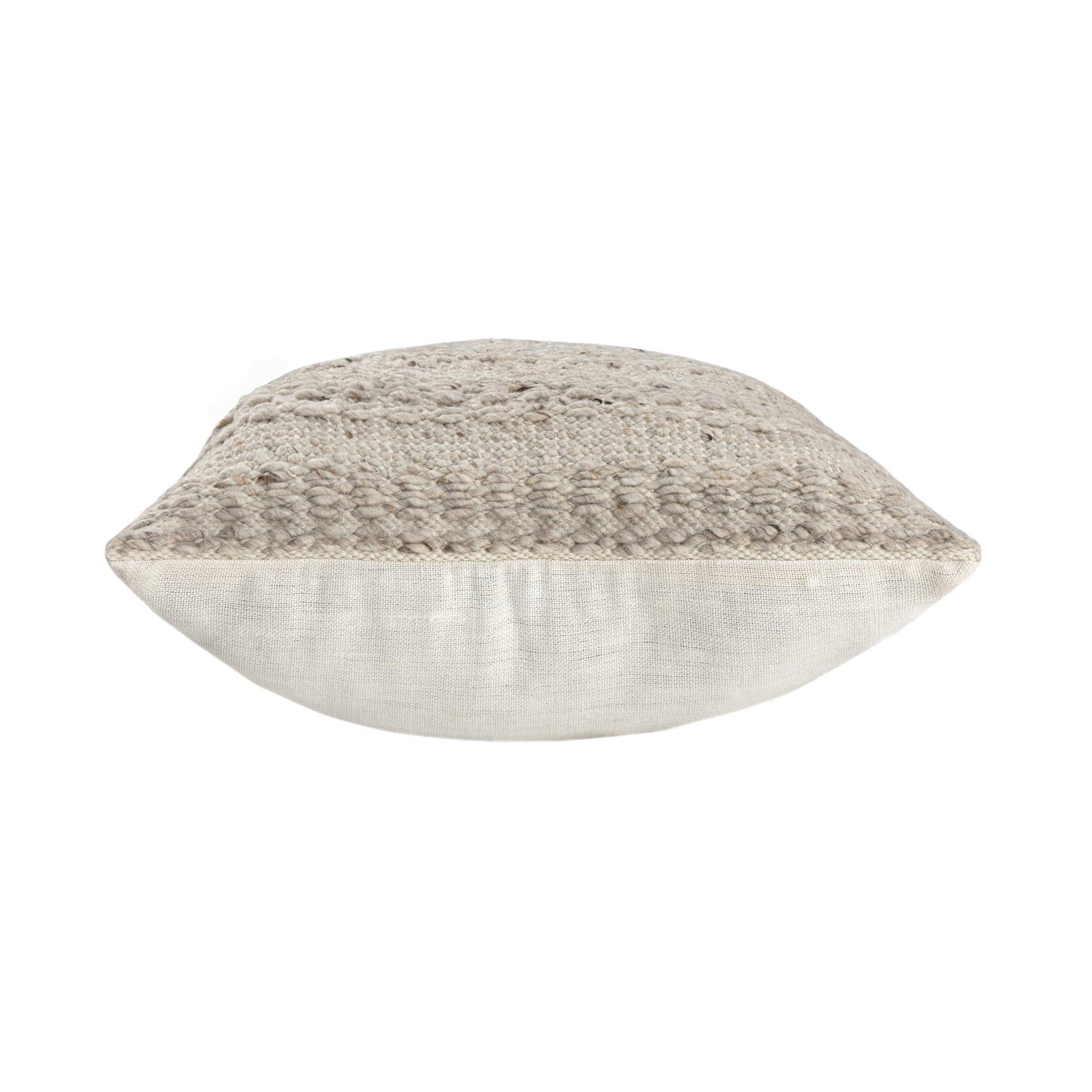 Harlow Hill Chester Beige Solid 24" x 24" Wool Adult Decorative Feather Filled Pillow