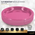 thumbnail image 3 of Disposable Plastic Plates Bright Pink, 10.4 Inches Plastic Dinner Plates, Strong and Sturdy Disposable Plates for Party, Dinner, Holiday, Picnic, or Travel Party Plates, Pack of 50 - By Amcrate, 3 of 6