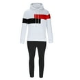 thumbnail image 3 of Admvng 2 Piece Sets for Men Color Blocked Hooded Sweatshirt Drawstring Pants Casual Outwear Set, Size M-3XL, 3 of 7