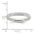 thumbnail image 2 of 925 Sterling Silver Polished Half Round 3mm Comfort-Fit Milgrain Size 5 Band Ring Ring for Women and Men, 2 of 2