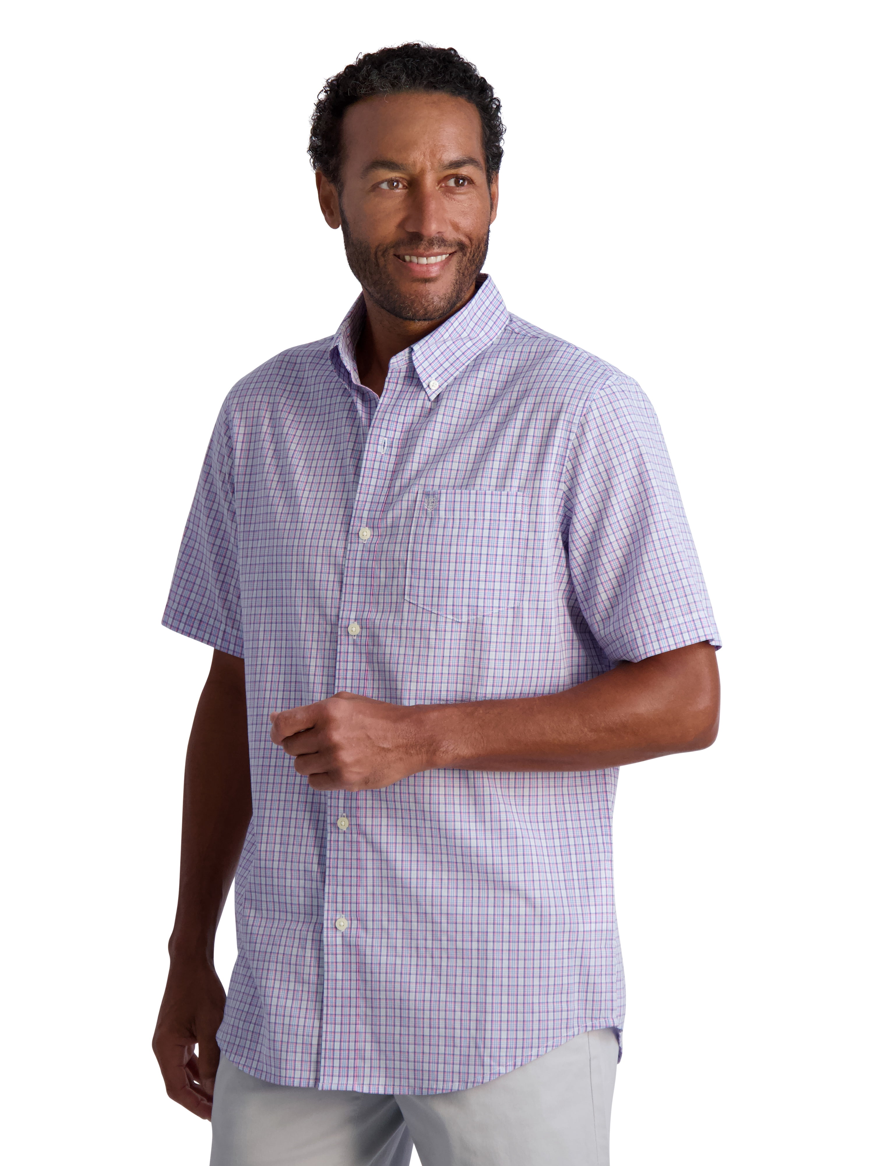 Chaps Men's Shirt - Classic Fit Short Sleeve Button Down Collared Shirt (S-2XL)