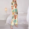 thumbnail image 4 of Disketp Pajamas Set Long Sleeve Sleepwear Womens Button Down Nightwear Pj Sets-Vintage Cup, 4 of 9