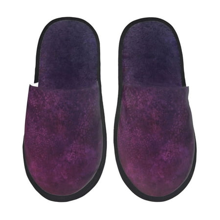 Balery Black Dark Blue Purple Slient Indoor Furry Fleece Comfort House Shoes Soft Non-Slip Home Shoes Cotton slippers House Slippers-- Large