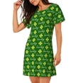 thumbnail image 2 of Fotbe Happy St. Patrick's Day Pattern Women's Cotton Nightgown Sleepwear Short Sleeves Shirt Casual Print Sleepdress, 2 of 6