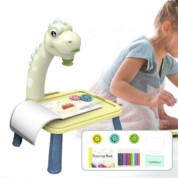 Juego de mesa con proyector de dibujo, tablero de dibujo, Kits de mesa para garabatear portátiles, juguete proyector de rastreo y dibujo para niños Luz 24 patrones
