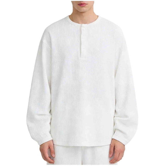 Mens Casual Manga Corta Botón Abajo Camisas de Color Sólido Suelto Cuello Redondo Blusa de Verano Superior