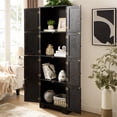 thumbnail image 6 of Leumius 72.4" Tall Storage Cabinet Tall Storage Cabinet with 8 Doors and 4 Shelves ,Bookshelf for Living Room, Kitchen, Dining Room, Office Black, 6 of 9