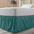 thumbnail image 1 of Vintage Bed Skirt, Geometric Art Circular Nostalgic Symmetry Ornament, Elastic Bedskirt Dust Ruffle Wrap Around for Bedding Decor, 4 Sizes, Fern Green Turquoise, by Ambesonne, 1 of 2