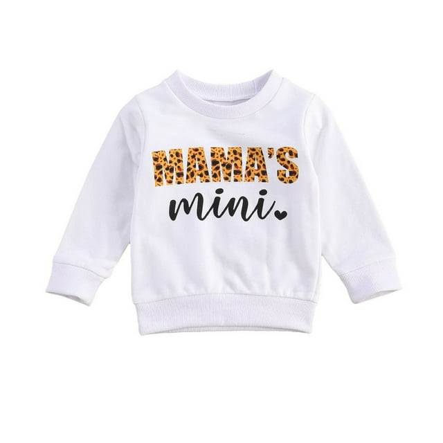 Bébé Enfant en Bas Âge Sweat-Shirts Maman Mini O Cou Manches Longues Pull Col Rond Vêtements Chauds Automne Hiver