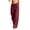 Wine, variant on Npasoilc Drawstring Elastic Waist Pants for Women Linen Blend Solid Color Pocket Summer Trousers,White
