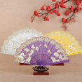thumbnail image 3 of Byfri 6 Pack Butterfly Floral Vintage Folding Hand Fans Chinese Style Handheld Fans for Dance Parties 43x23cm, 3 of 7