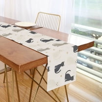 Yayeee Table Runner 90 inches Long Home Kitchen Dinning Party Decoration, Black Cute Cats