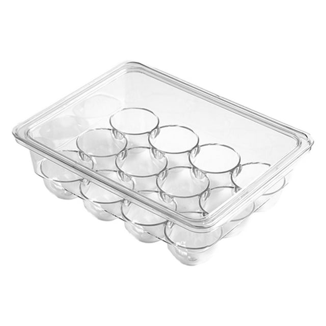 Contenedor para guardar huevos Organizador de huevos para refrigerador Bandeja organizadora de huevos grande 12 rejillas
