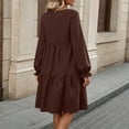 thumbnail image 6 of Tqcoqu Fall Dresses for Women 2026,Crew Neck Long Lantern Sleeve Casual Loose Flowy Swing Shift Dress, 6 of 6