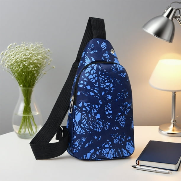 Bolsa de pecho para hombre Crossbody de gran capacidad | Mochila mensajera impermeable multifunción | Viajes deportivos al aire libre, con múltiples bolsillos, correa ajustable, tela duradera