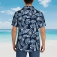 thumbnail image 4 of Honeii Tropical Leaves Print Men’s Hawaiian Shirt,Classic Button-Down Short Sleeve Shirt, for Beach, Vacation, and Outdoor Activities,Large, 4 of 7