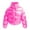 Hot Pink, variant on Girls Cropped Puffer Jacket Winter Shiny Zip up Bubble Puffy Coats Oversized Heavyweight Padded Quilted Coats Black 80