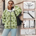 thumbnail image 6 of FOR U DESIGNS Green Cucumber Zip Hoodies for Women Trendy Oversized Hoodie Jacket Size M Hooded Sweatshirt Women with Front Zipper Lightweight Long Sleeve Activewear, 6 of 7