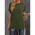 thumbnail image 3 of Womens Striped Color Block Short Sleeve Causal Blouses T Shirts Tops, 3 of 6