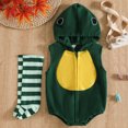 thumbnail image 2 of IVEYRTF Infants Toddlers Sleeveless Hooded Romper and Socks Set Cute Print Winter Plush Fleece-Lined 2-Piece Outfit for Kids 1-18 Months(Multicolor#1,0-3 Months), 2 of 9