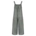 thumbnail image 6 of Breezora Women's Boho Floral Wide Leg Jumpsuit Casual Pleated Overalls with Pockets Summer Comfort Romper XL Size Grey, 6 of 9